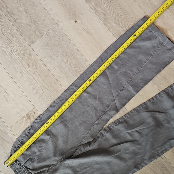 Plum Linen Garden Girl Stretchy Waistband Trousers, Small - Picture 7 of 13